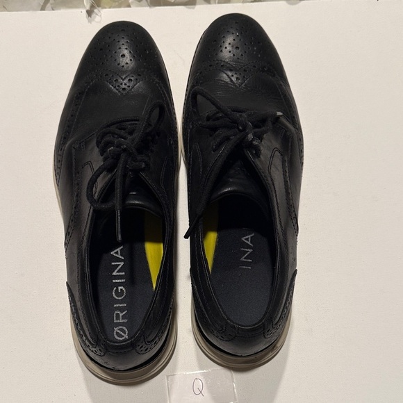 Cole Haan Black Leather Wingtip Derby Oxfords